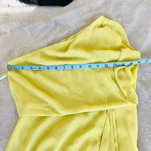 BCBGMAXAZRIA Mina Dark Lime One Shoulder Mini Dress - Picture 13 of 15